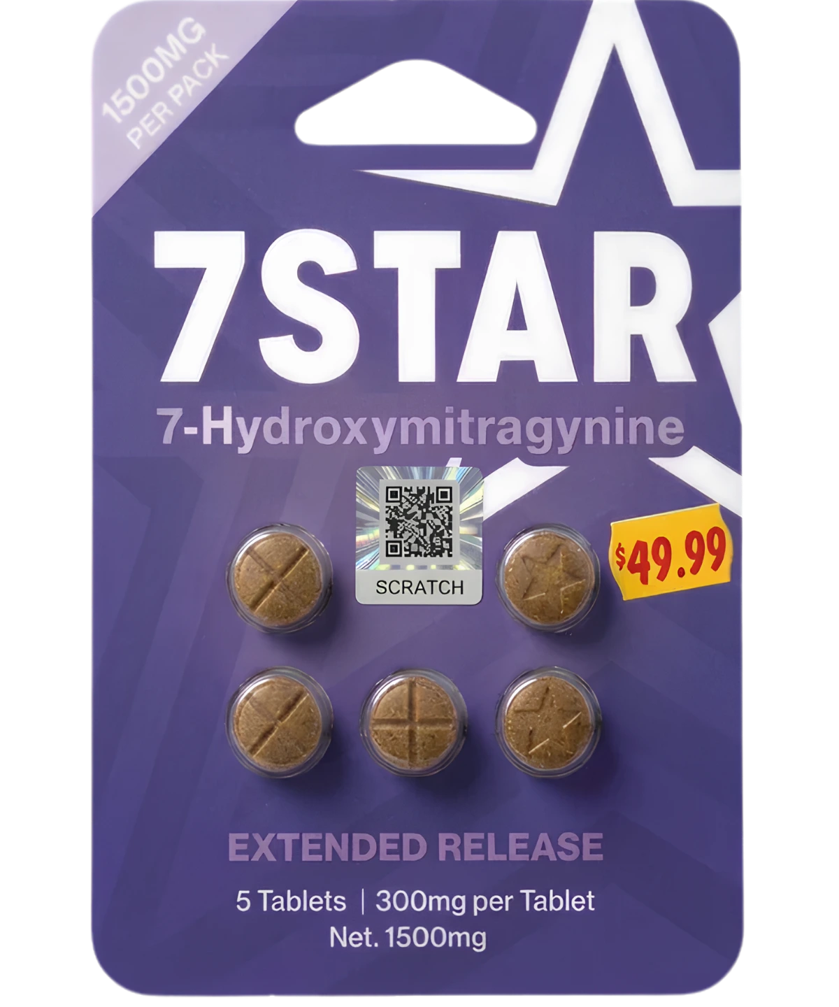 7-STAR 300mg purple unflavored tablets